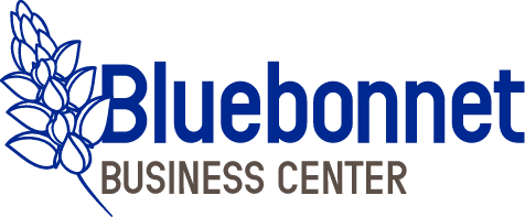 blue bonnet logo icon with Bluebonnet Business Center text